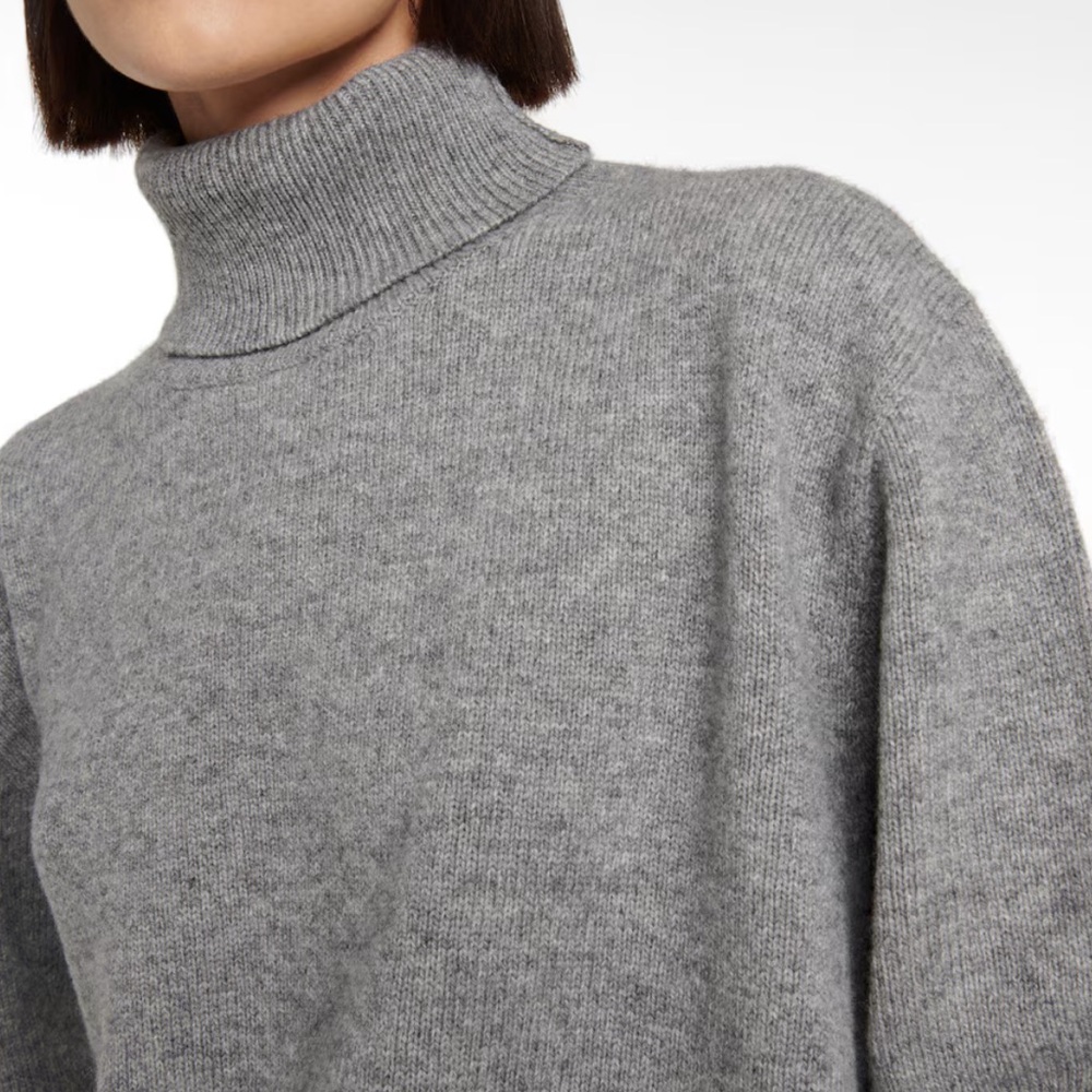 The ROW Cashmere LUXURIOUS THICK GREY MELANGE TURTLENECK XL - Picture 9 of 15